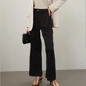 DONNI. Black twill pleated pants